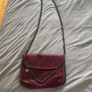 Stella McCartney Red Crossbody Bag with Flap Closure and Leather Material